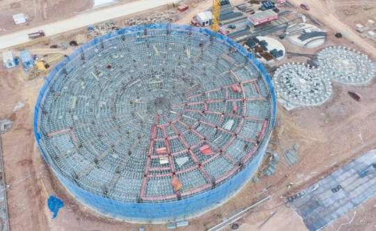 邦普宜化項目標志性建筑“鳥巢”初具雛形！